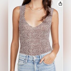 HOST PICKBB Dakota Leopard Print Sleeveless Top/Bodysuit, size Large